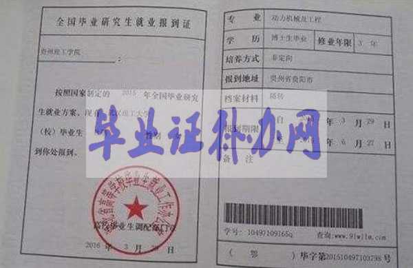 湖北省就業報到證樣本圖片模板